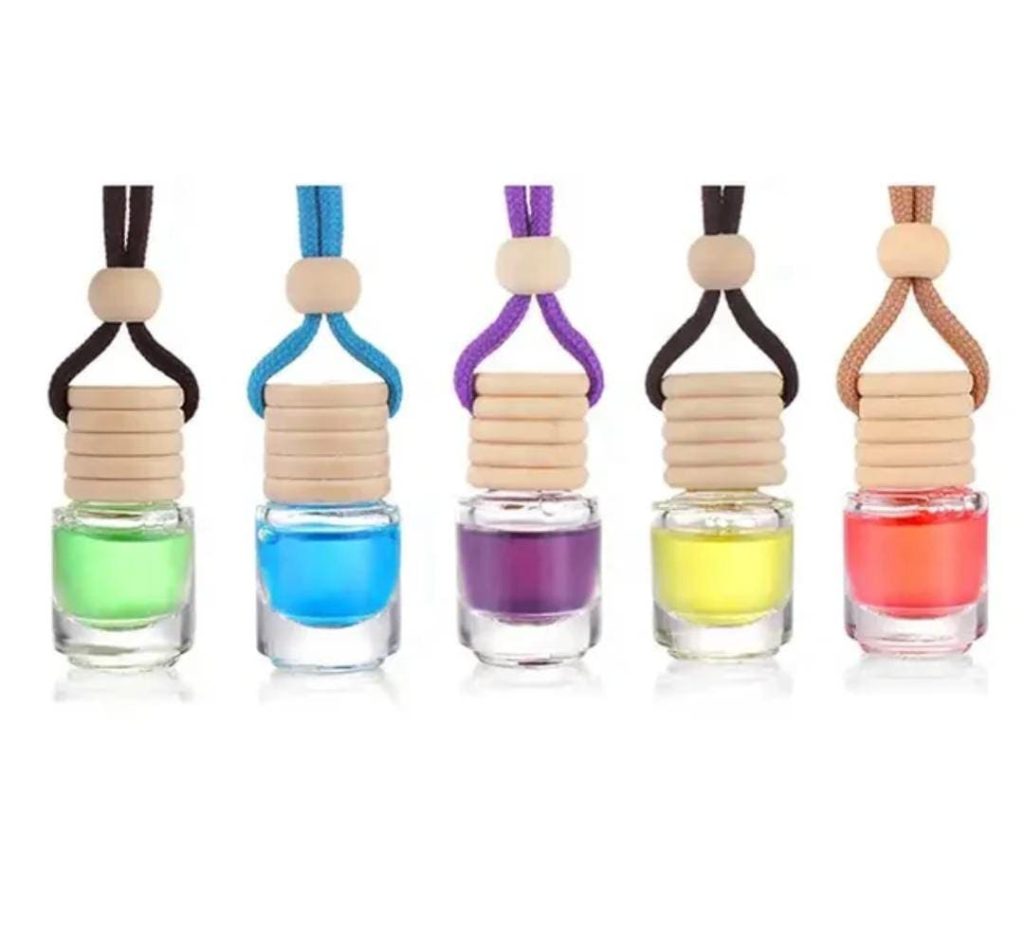 Flacon Diffuseur de Parfum de Voiture en Verre Rond Vide : Accessoire Cosmétique Portable
